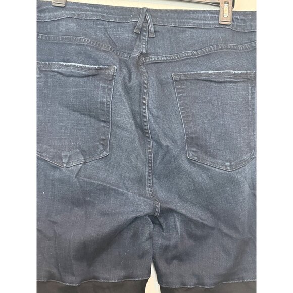 Good American Good Legs Two-Tone Denim Pants Womens Size 24 Blue Black Stretch U - Picture 7 of 7